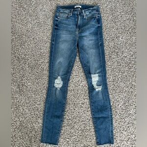 Good American Blue Distressed Skinny Jeans Size 26/2